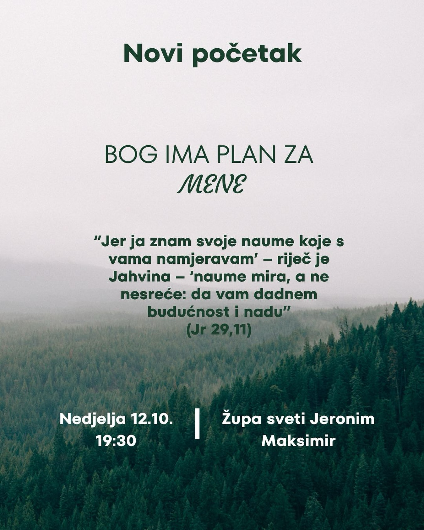 Kateheze za mlade - Bog ima plan za mene